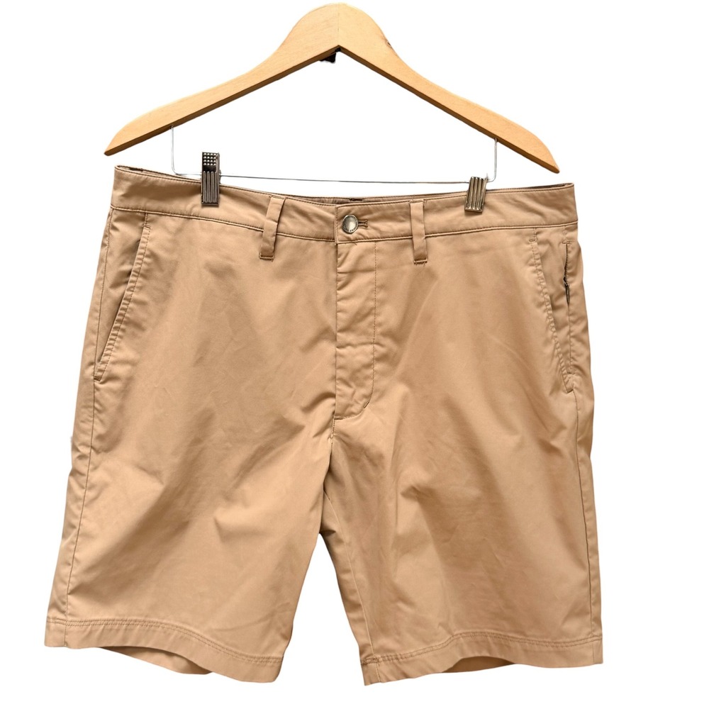 UNTUCKit Shorts Men W34 Tan Chancellor Casual Summer‎ Khaki Chino Outdoor